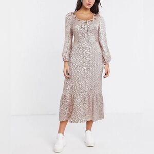 Topshop Pink Cut Out Front Leopard Print Dress Size 8